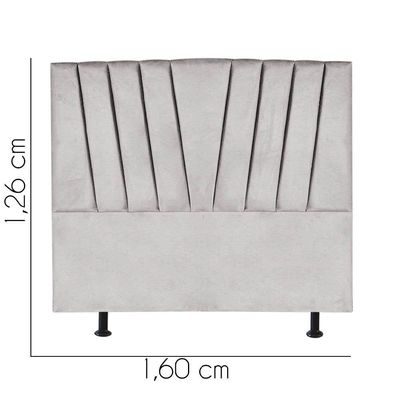 Cabeceira Estofada Bélgica 160cm Queen Size Para Cama Box Quarto Suede Cinza Claro - Gat Magazine