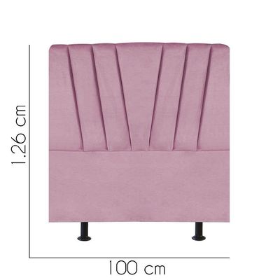 Cabeceira Estofada Bélgica 100cm Solteiro Para Cama Box Quarto Suede Rosa Bebê - Gat Magazine