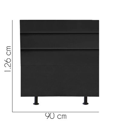 Cabeceira Estofada Argentina 90cm Solteiro Para Cama Box Quarto Corino Preto - Gat Magazine