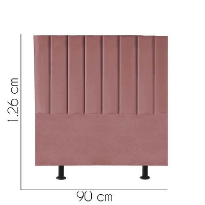 Cabeceira Estofada Carla 90cm Solteiro Para Cama Box Quarto Suede Rose Gold - Gat Magazine