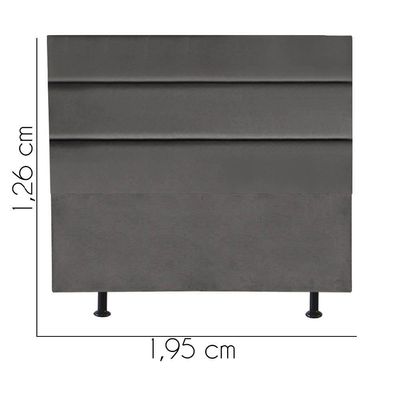 Cabeceira Estofada Argentina 195cm King Size Para Cama Box Quarto Corino Cinza - Gat Magazine