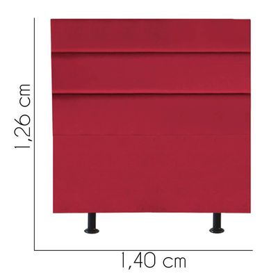 Cabeceira Estofada Argentina 140cm Casal Para Cama Box Quarto Corino Vermelho - Gat Magazine
