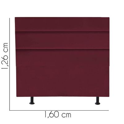 Cabeceira Estofada Argentina 160cm Queen Size Para Cama Box Quarto Suede Bordô - Gat Magazine