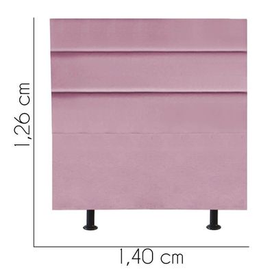 Cabeceira Estofada Argentina 140cm Casal Para Cama Box Quarto Suede Rosa Bebê - Gat Magazine