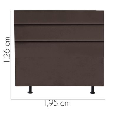 Cabeceira Estofada Argentina 195cm King Size Para Cama Box Quarto Corino Marrom - Gat Magazine