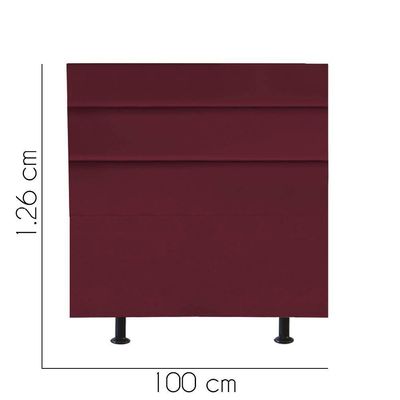 Cabeceira Estofada Argentina 100cm Solteiro Para Cama Box Quarto Suede Bordô - Gat Magazine