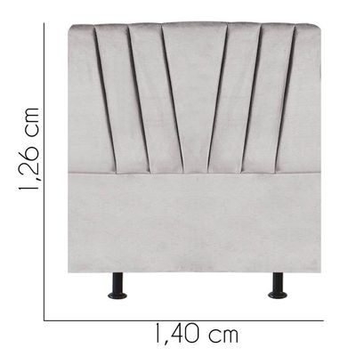 Cabeceira Estofada Bélgica 140cm Casal Para Cama Box Quarto Suede Cinza Claro - Gat Magazine