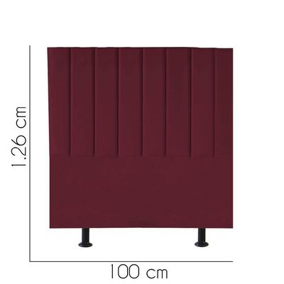 Cabeceira Estofada Carla 100cm Solteiro Para Cama Box Quarto Suede Bordô - Gat Magazine