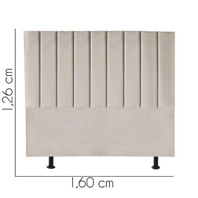 Cabeceira Estofada Carla 160cm Queen Size Para Cama Box Quarto Suede Bege - Gat Magazine