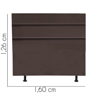 Cabeceira Estofada Argentina 160cm Queen Size Para Cama Box Quarto Corino Marrom - Gat Magazine