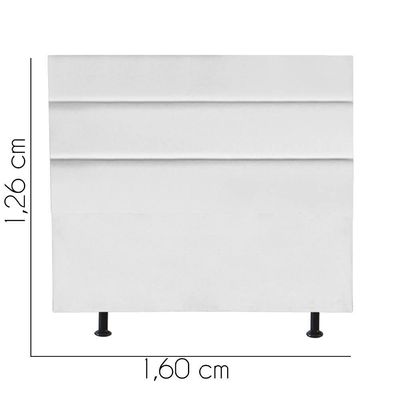 Cabeceira Estofada Argentina 160cm Queen Size Para Cama Box Quarto Corino Branco - Gat Magazine