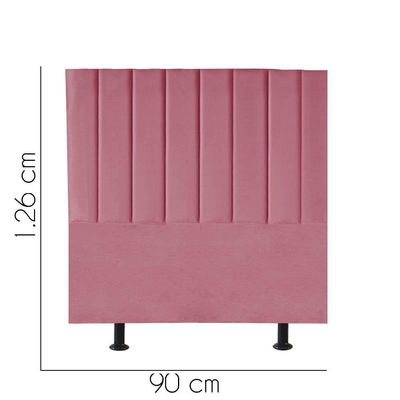 Cabeceira Estofada Carla 90cm Solteiro Para Cama Box Quarto Suede Rosa Bebê - Gat Magazine