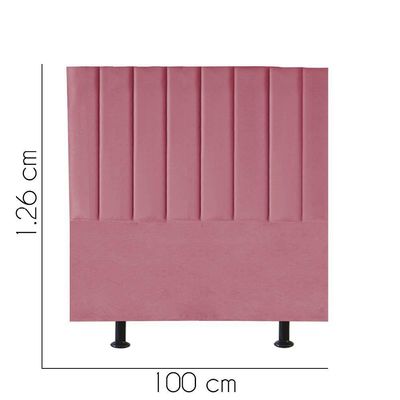 Cabeceira Estofada Carla 100cm Solteiro Para Cama Box Quarto Suede Rosa Bebê - Gat Magazine