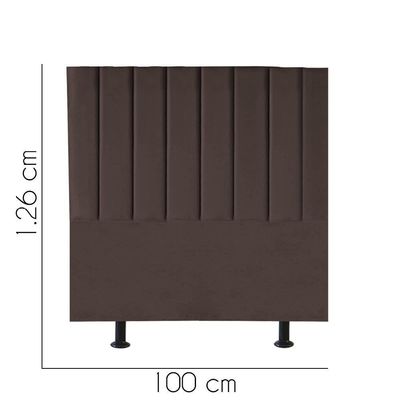 Cabeceira Estofada Carla 100cm Solteiro Para Cama Box Quarto Corino Marrom - Gat Magazine