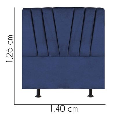 Cabeceira Estofada Bélgica 140cm Casal Para Cama Box Quarto Suede Azul Marinho - Gat Magazine