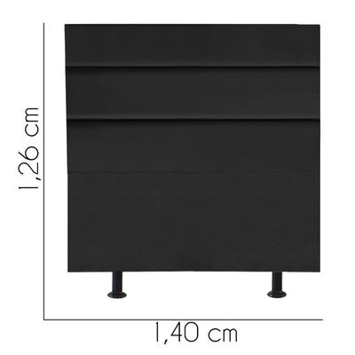 Cabeceira Estofada Argentina 140cm Casal Para Cama Box Quarto Suede Preto - Gat Magazine