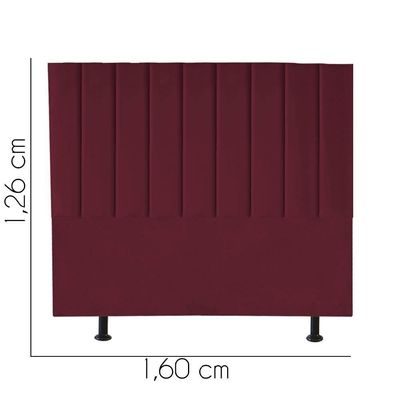 Cabeceira Estofada Carla 160cm Queen Size Para Cama Box Quarto Suede Bordô - Gat Magazine