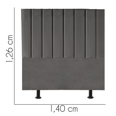 Cabeceira Estofada Carla 140cm Casal Para Cama Box Quarto Suede Cinza Escuro Grafite - Gat Magazine
