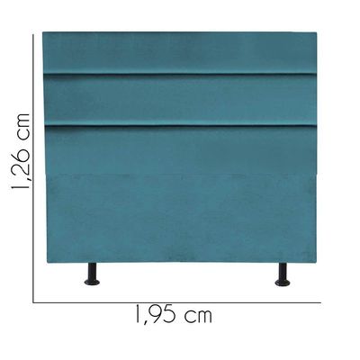 Cabeceira Estofada Argentina 195cm King Size Para Cama Box Quarto Suede Azul Turquesa - Gat Magazine