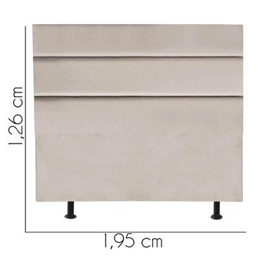Cabeceira Estofada Argentina 195cm King Size Para Cama Box Quarto Corino Bege - Gat Magazine