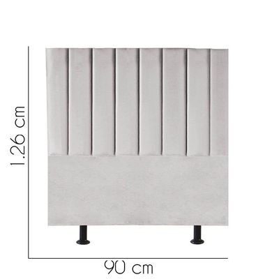 Cabeceira Estofada Carla 90cm Solteiro Para Cama Box Quarto Suede Cinza Claro - Gat Magazine