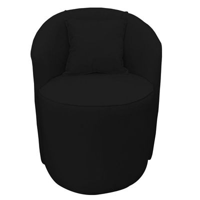 Poltrona Redonda Serena Suede Base Fixa C05 - D'rossi Cor Preto