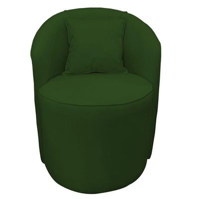 Poltrona Redonda Serena Suede Base Fixa C05 - D'rossi Cor Verde