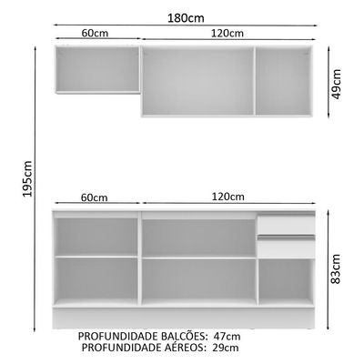 Cozinha Compacta 100% MDF Smart Modulada Madesa