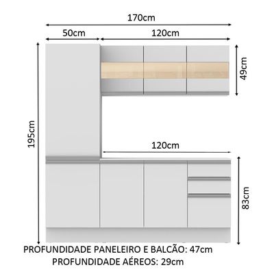 Cozinha Compacta Smart Modulada 170 cm Madesa