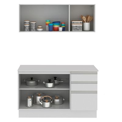 Cozinha Compacta 100% MDF Smart 120 cm Modulada Madesa