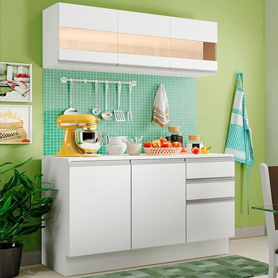 Cozinha Compacta 100% MDF Smart 120 cm Modulada Madesa