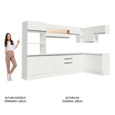 Cozinha Completa Modulada de Canto Smart 100% MDF Madesa