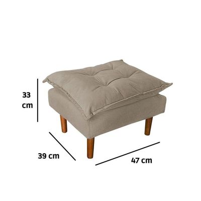 Poltrona De Amamentação Loana Com Puff Suede Bege Escuro