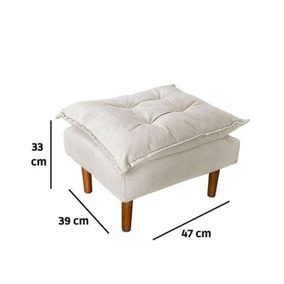 Poltrona De Amamentação Loana Com Puff Suede Bege Claro