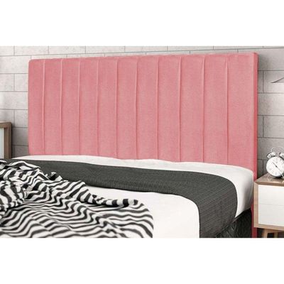 Cabeceira Cama Box Casal 140 Cm Carla Suede Rosa E Frame