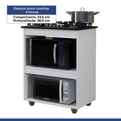 Balcão Para Cooktop 4 Bocas Turim Branco