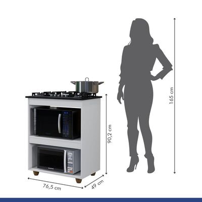 Balcão Para Cooktop 4 Bocas Turim Branco