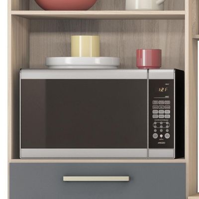 Cozinha Compacta 6 Pts 2 Gavetas Select Avena/grafito Demóbile Avena/grafito