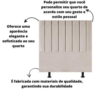 Cabeceira De Cama Solteiro Box 100 Cm Karla Carla Suede Cor:bege