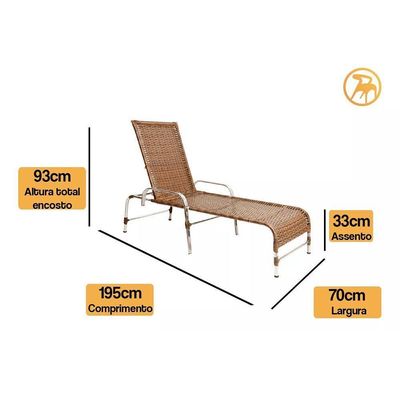 Kit Chaise Com 2 Espreguiçadeiras Catar Reguláveis Com Almofadas Argila