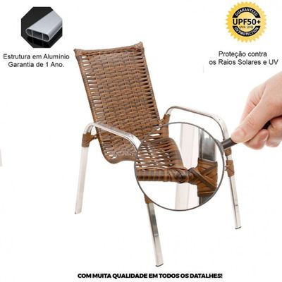 Jogo Cadeiras E Mesa Emily E 2 Espreguiçadeiras Regulável Argila