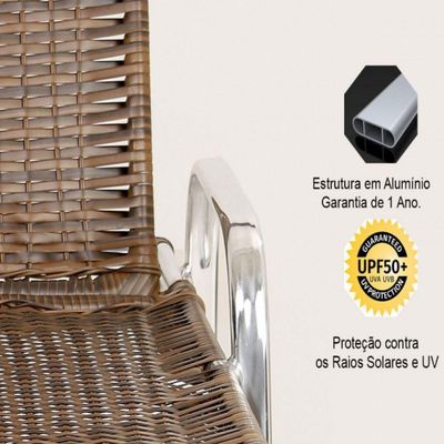 Jogo Cadeiras E Mesa Emily E 2 Espreguiçadeiras Regulável Argila