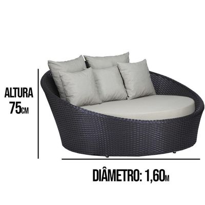 Kit Chaise Com 2 Espreguiçadeiras Catar Reguláveis Com Almofadas Tabaco