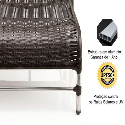 Jogo Cadeiras E Mesa Emily E 2 Espreguiçadeiras Regulável Tabaco