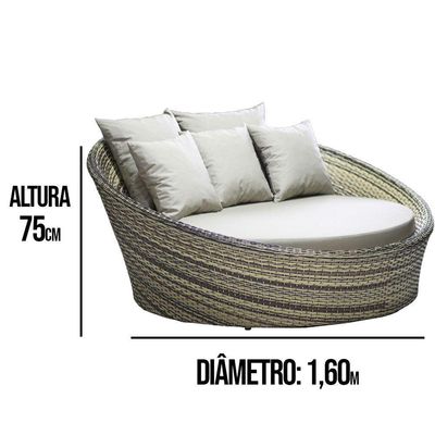 Kit Chaise Com 2 Espreguiçadeiras Catar Reguláveis Com Almofadas Capuccino
