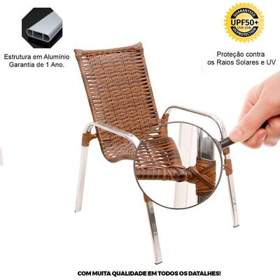 Jogo Cadeiras E Mesa Emily E 2 Espreguiçadeiras Regulável Argila