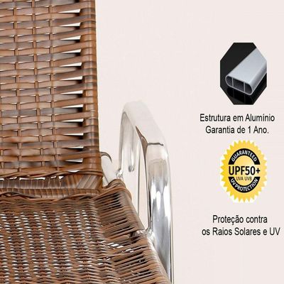 Jogo Cadeiras E Mesa Emily E 2 Espreguiçadeiras Regulável Argila