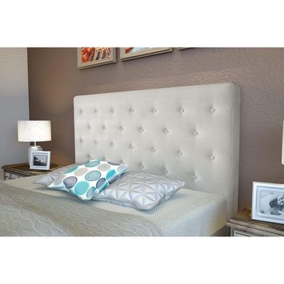 Cabeceira Cama Box Estofada Solteiro Hampton Suede Bege Claro - Probel