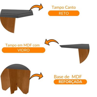 Mesa Para Sala De Jantar Evora 180cm Em Mdf E Vidro Grafite/ Imbuia/ Serig. Grafite