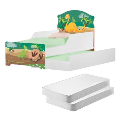 Mini Cama Infantil Com Auxiliar Com Colchões